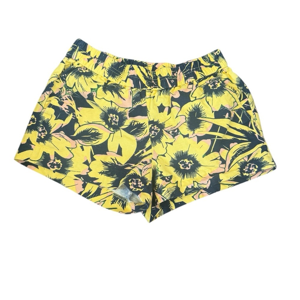 J. Crew linen cotton blend floral board  shorts blue and yellow size 0 pull on‎